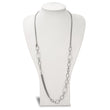 Stainless Steel Polished w/ White Cat's Eye Slip-on Necklace