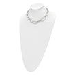 Stainless Steel Polished White Cat's Eye w/ 2in ext. Necklace