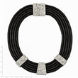 Stainless Steel Textured and Polished Multi-strand Cord Necklace
