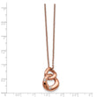 Stainless Steel Polished Rose IP Plated Two Loop Crystal Necklace