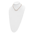 Stainless Steel Rose IP-Plated Wht Glass w/2.5in.ext Curb Necklace