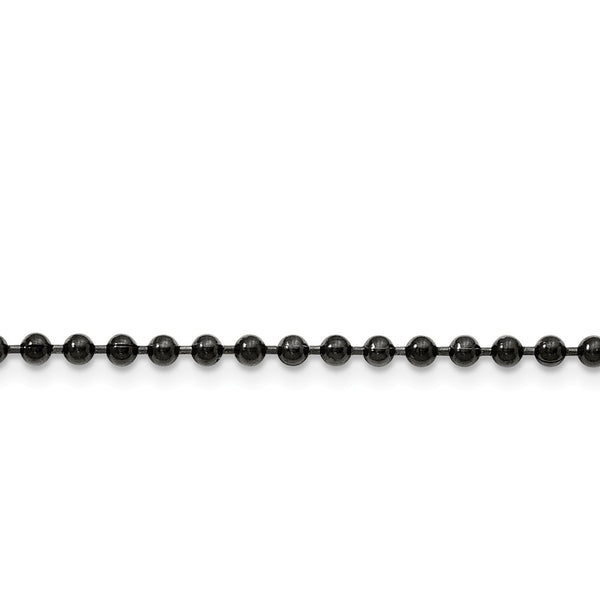 Stainless Steel 3.0mm IP Black-plated 30in Ball Chain
