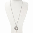 Stainless Steel Polished FWC Pearl & CZ & Glass w/2in ext Necklace