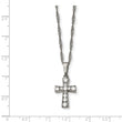 Stainless Steel Polished Cross CZ Necklace