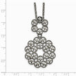 Stainless Steel Polished and Textured Chain Slide Necklace