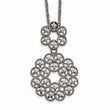 Stainless Steel Polished and Textured Chain Slide Necklace