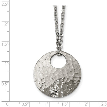 Stainless Steel Polished Hammered Necklace