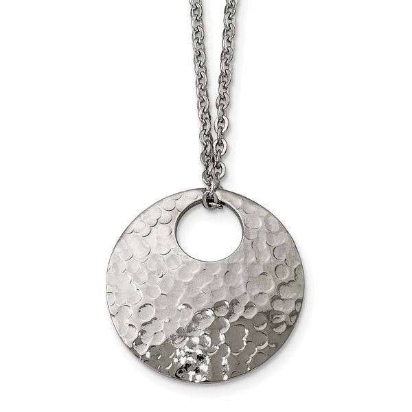 Stainless Steel Polished Hammered Necklace