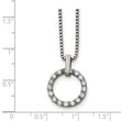 Stainless Steel Polished Circle CZ Necklace