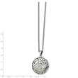 Stainless Steel Polished Puffed Cut-out Design Necklace