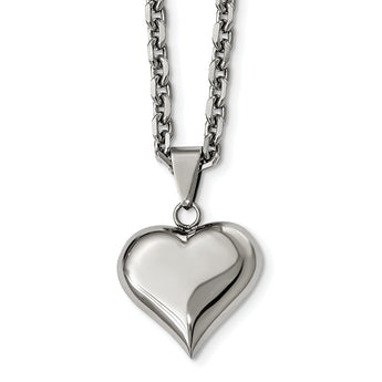 Stainless Steel Polished Heart Necklace