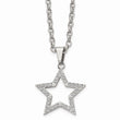 Stainless Steel Polished Round CZ Star Necklace