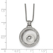Stainless Steel with Moving CZ Floating in Glass Circle Necklace