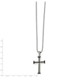 Stainless Steel Polished Black IP-plated Cross Necklace