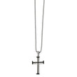 Stainless Steel Polished Black IP-plated Cross Necklace