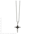 Stainless Steel Polished Black IP-plated Pointed Cross 22 inch Necklace