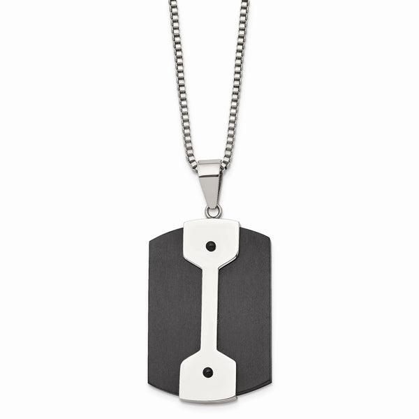 Stainless Steel Brushed and Polished Black IP-plated Necklace