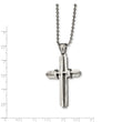 Stainless Steel Polished Lizard Texture Cross Necklace