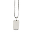 Stainless Steel Brushed & Polished 1.85mm Reversible Dog Tag Necklace