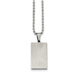 Stainless Steel Brushed&Polished 3.85mm Rvsble Rectangle DogTag Necklace