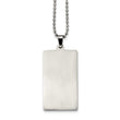 Stainless Steel Brushed & Polished Squared 4.0mm Dog Tag Necklace