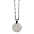 Stainless Steel Brushed & Polished Round 2.0mm Dog Tag Necklace