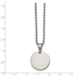 Stainless Steel Brushed & Polished Round 2.0mm Dog Tag Necklace