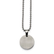 Stainless Steel Brushed & Polished Round 4.0mm Dog Tag Necklace