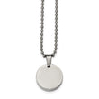 Stainless Steel Brushed & Polished Round 4.0mm Dog Tag Necklace