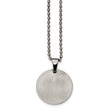 Stainless Steel Brushed & Polished Round 2.0mm Dog Tag Necklace