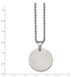 Stainless Steel Brushed & Polished Round 2.0mm Dog Tag Necklace