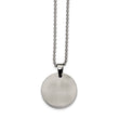 Stainless Steel Brushed & Polished Round 4.0mm Dog Tag Necklace