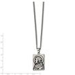 Stainless Steel Antiqued and Polished Jesus Necklace