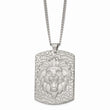 Stainless Steel Matte Finish Lion's Head 24 inch Necklace