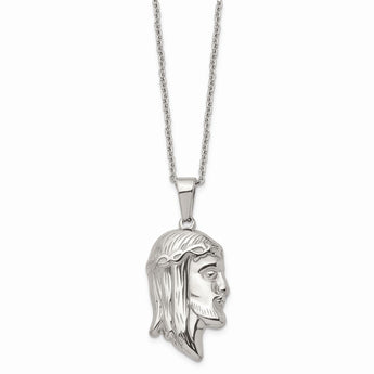 Stainless Steel Polished Jesus Silhouette 22 inch Necklace