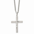Stainless Steel Polished Crucifix 24 inch Necklace