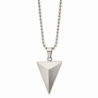 Stainless Steel Brushed Triangle Necklace