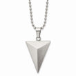 Stainless Steel Brushed Triangle Necklace