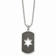 Stainless Steel Brushed/Polished Laser Cut Star of David Dog tag Necklace