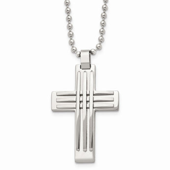 Stainless Steel Polished Cross Necklace