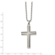 Stainless Steel Brushed/Polished Cross Necklace