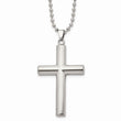 Stainless Steel Brushed/Polished Cross Necklace