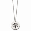 Stainless Steel Polished and Enameled Family Tree of Life 22in Necklace