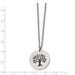 Stainless Steel Polished and Enameled Family Tree of Life 22in Necklace