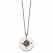 Stainless Steel Polished Enamel THOSE WHO WANDER Compass Necklace