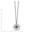 Stainless Steel Polished Enamel THOSE WHO WANDER Compass Necklace