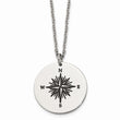 Stainless Steel Polished Enamel THOSE WHO WANDER Compass Necklace