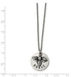 Stainless Steel Polished and Enameled Bumble Bee BRAVE 22in Necklace