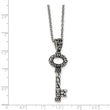 Stainless Steel Antiqued and Polished 22 inch Key Necklace