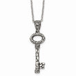 Stainless Steel Antiqued and Polished 22 inch Key Necklace